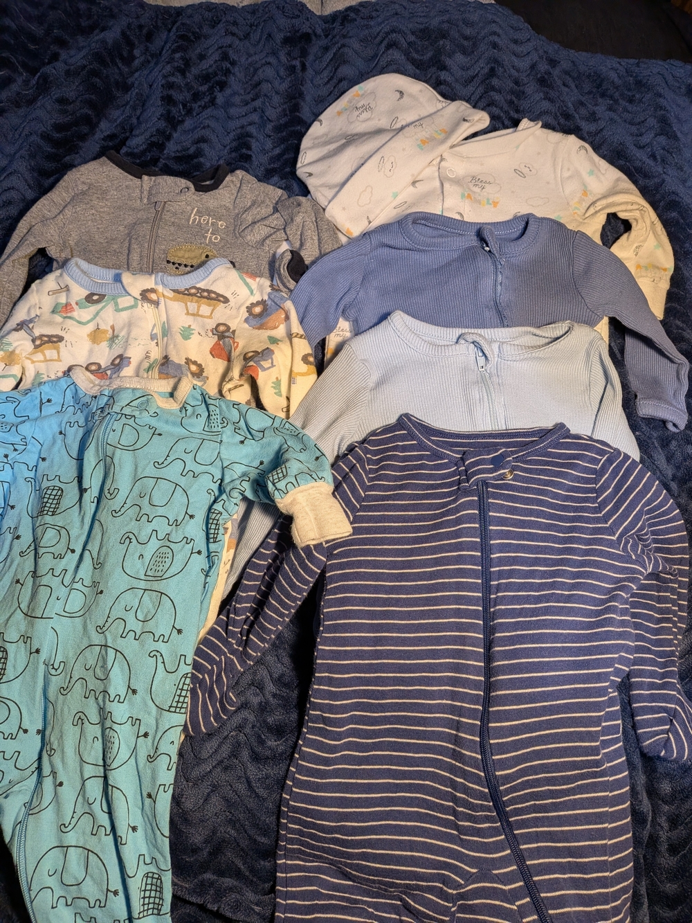 Baby Boys Blue Striped Sleeper